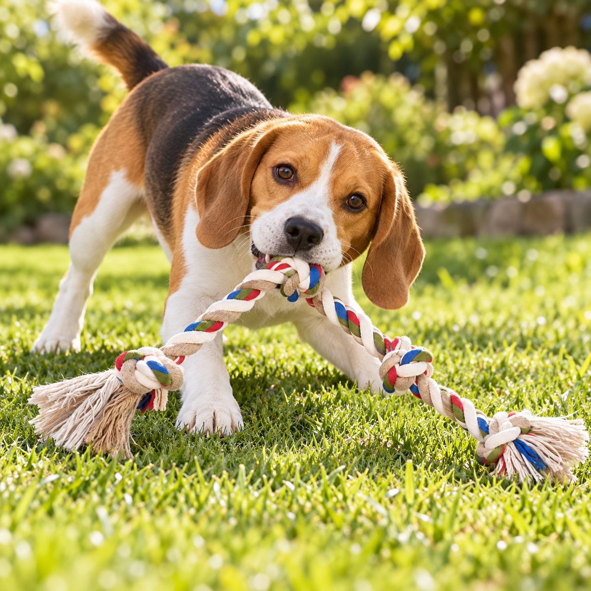Bells N Furs Cotton Three-Knot Rope Toy for Dogs