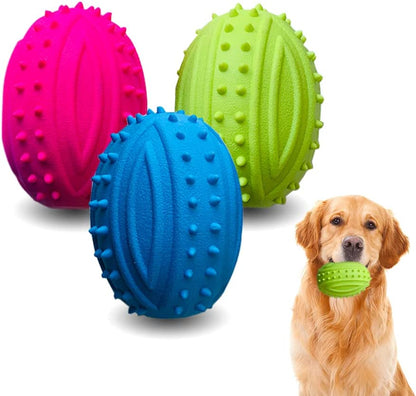 Bells N Furs Rubber Rugby Squeaky Toy for Cats and Dogs
