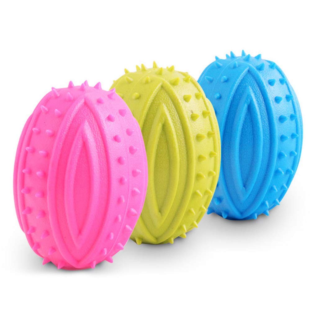 Bells N Furs Rubber Rugby Squeaky Toy for Cats and Dogs