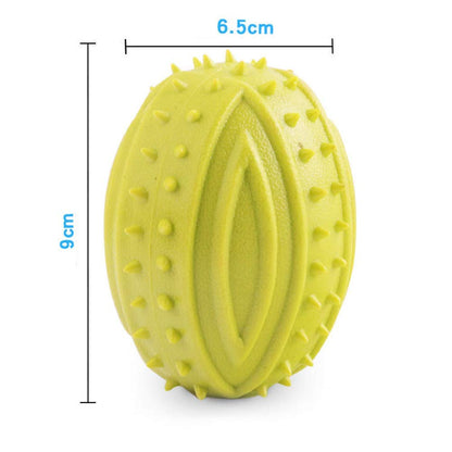Bells N Furs Rubber Rugby Squeaky Toy for Cats and Dogs