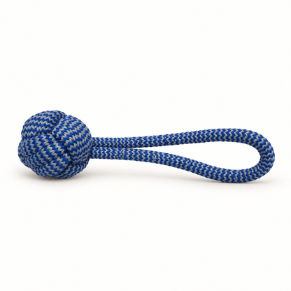 Bells N Furs Cotton Rope Handle Ball Toy for Dogs