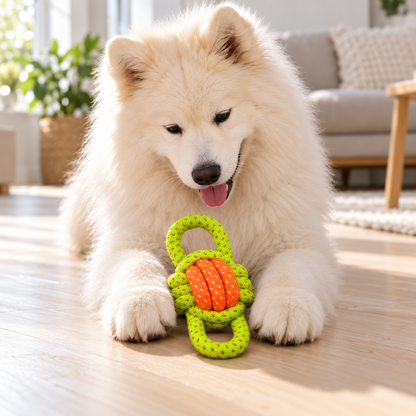 Bells N Furs Cotton Knotted Butterfly Ball Rope Toy for Dogs