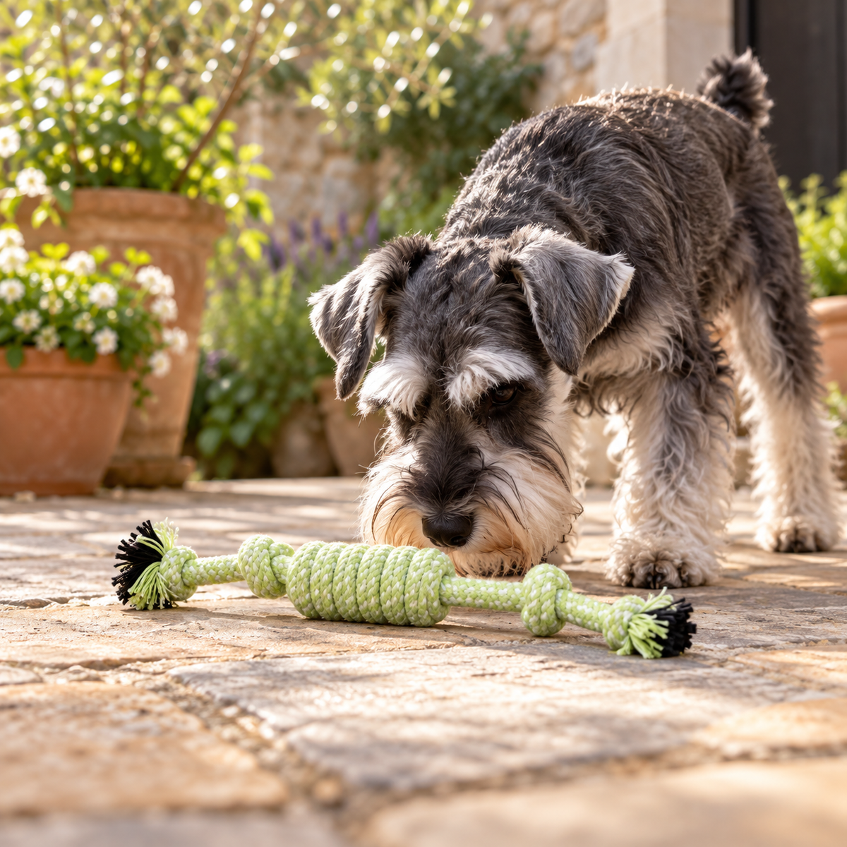 Bells N Furs Cotton Knotted Toffee Rope Toy for Dogs