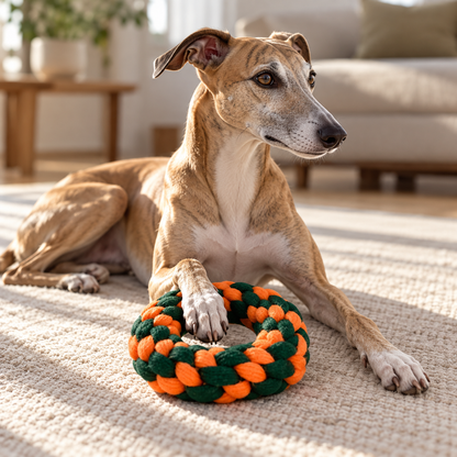 Bells N Furs Knotted Jute Ring Rope Toy for Dogs