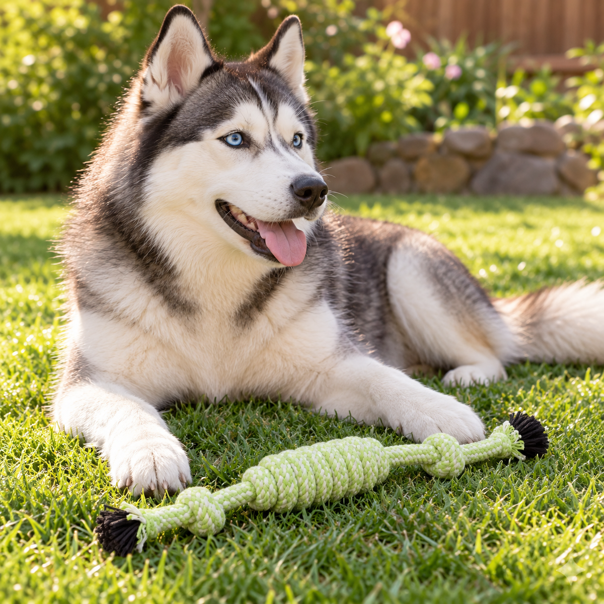Bells N Furs Cotton Knotted Toffee Rope Toy for Dogs