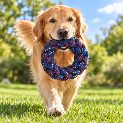 Bells N Furs Knotted Jute Ring Rope Toy for Dogs