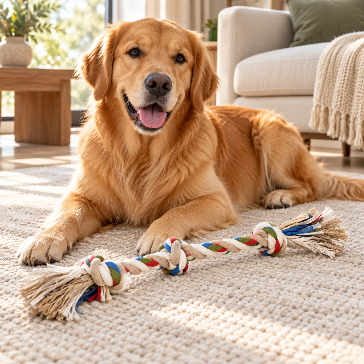 Bells N Furs Cotton Three-Knot Rope Toy for Dogs