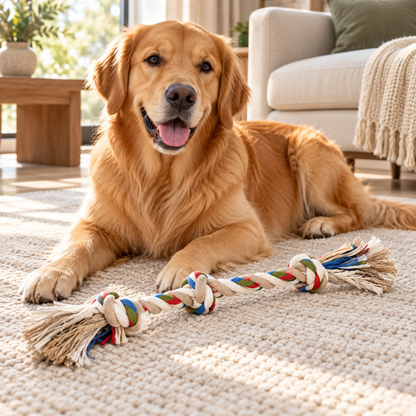 Bells N Furs Cotton Three-Knot Rope Toy for Dogs