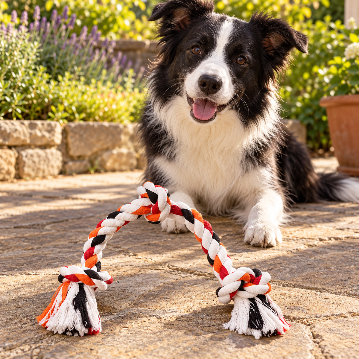 Bells N Furs Cotton Three-Knot Rope Toy for Dogs