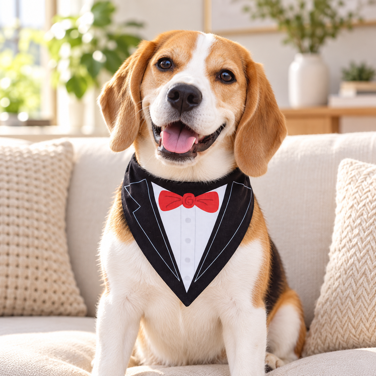 Printed Tux Dog Bandana