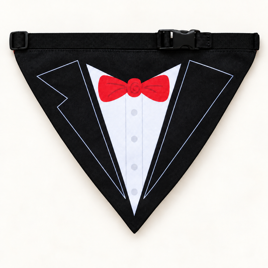 Printed Tux Dog Bandana