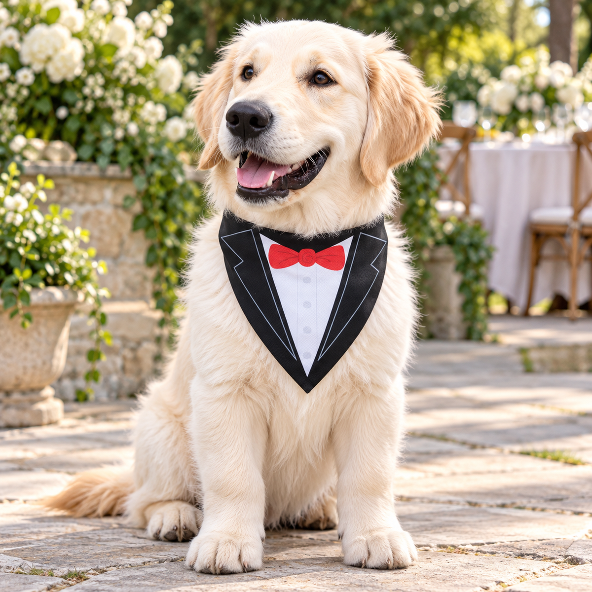 Printed Tux Dog Bandana