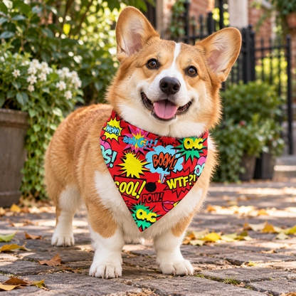 Comic Strip Printed Dog Bandana
