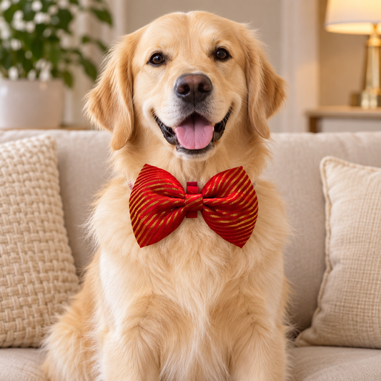 Handmade Festive Bow Tie for Dogs | Brochette