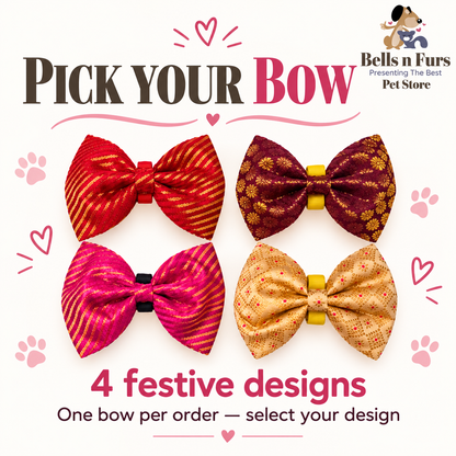 Handmade Festive Bow Tie for Dogs | Brochette