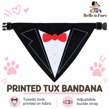 Printed Tux Dog Bandana