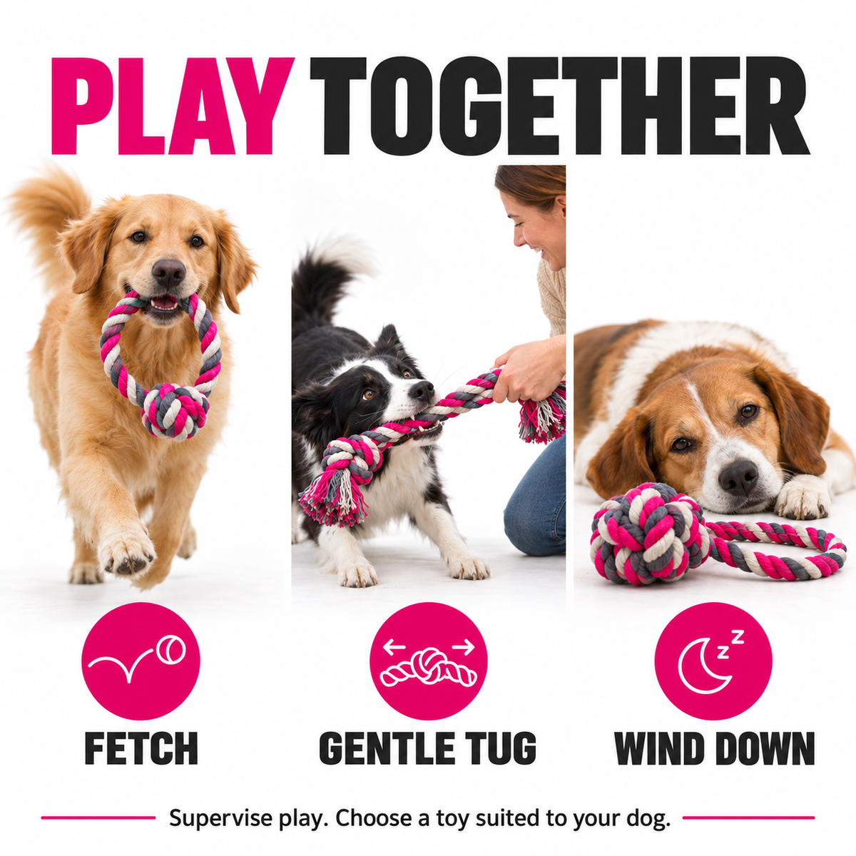 Bells N Furs Cotton Figure-Eight Rope Toy for Dogs