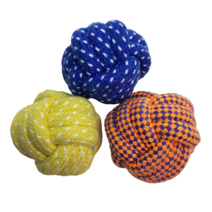 Bells N Furs Cotton Knotted Ball Rope Toy for Dogs